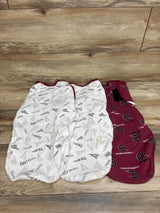 Three South Carolina Gamecocks swaddle wraps, including two white patterned wraps and one maroon team-logo wrap, size 6/9 months