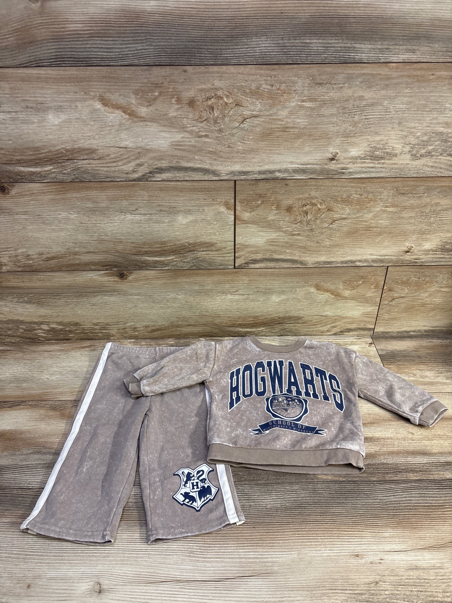 Harry Potter 2pc Hogwarts Long Sleeve Shirt & Pants Set Brown sz 18m