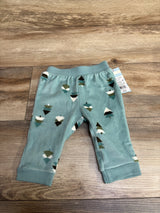 NEW Cat & Jack Tree Print Velour Pull On Pants Teal sz 3-6m