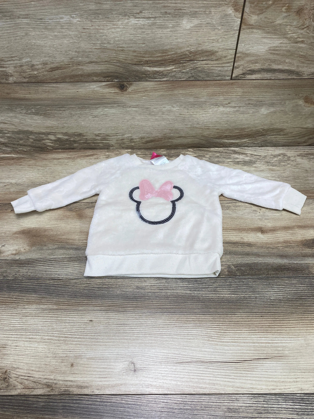 Disney Junior Minnie Mouse Plush Sweatshirt White sz 12m