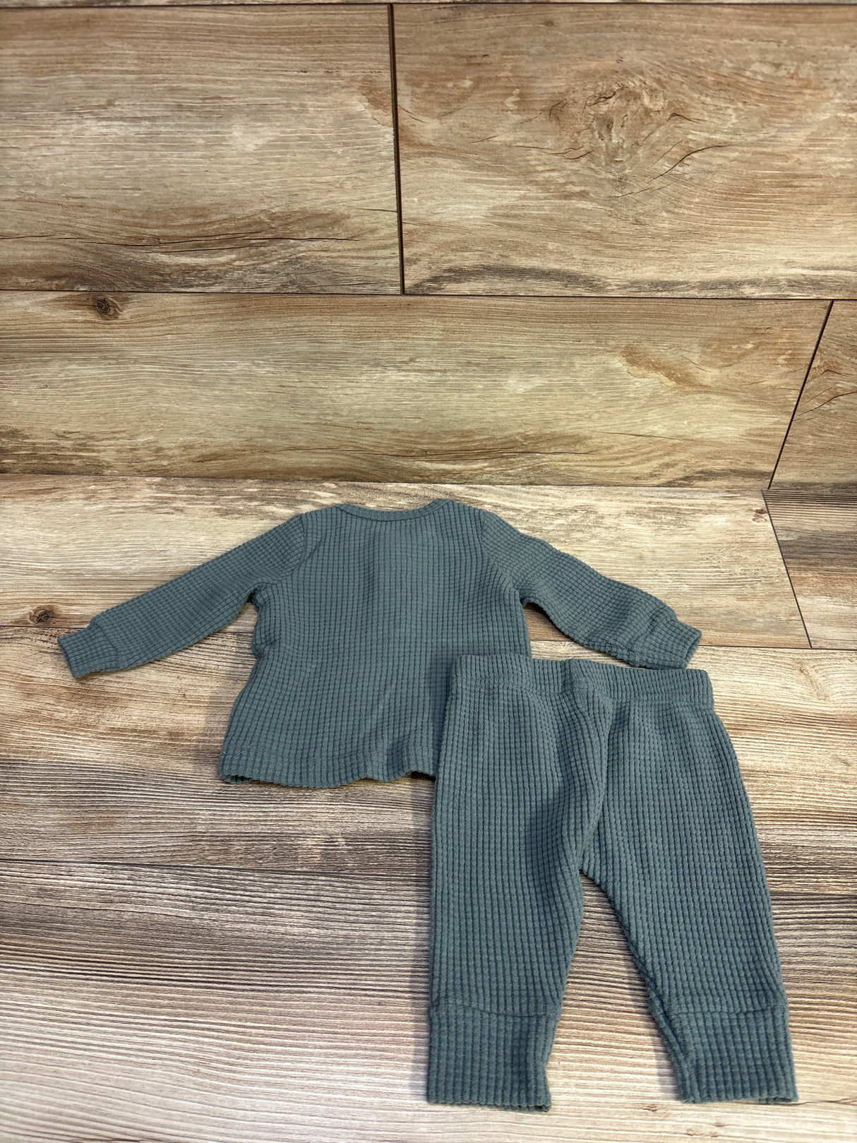 Just One You 2pc Textured Shirt & Pants Set Green sz 3m