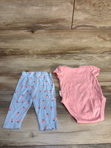 Tahari Baby 2pc Bodysuit & Pants Set Pink sz 3/6m