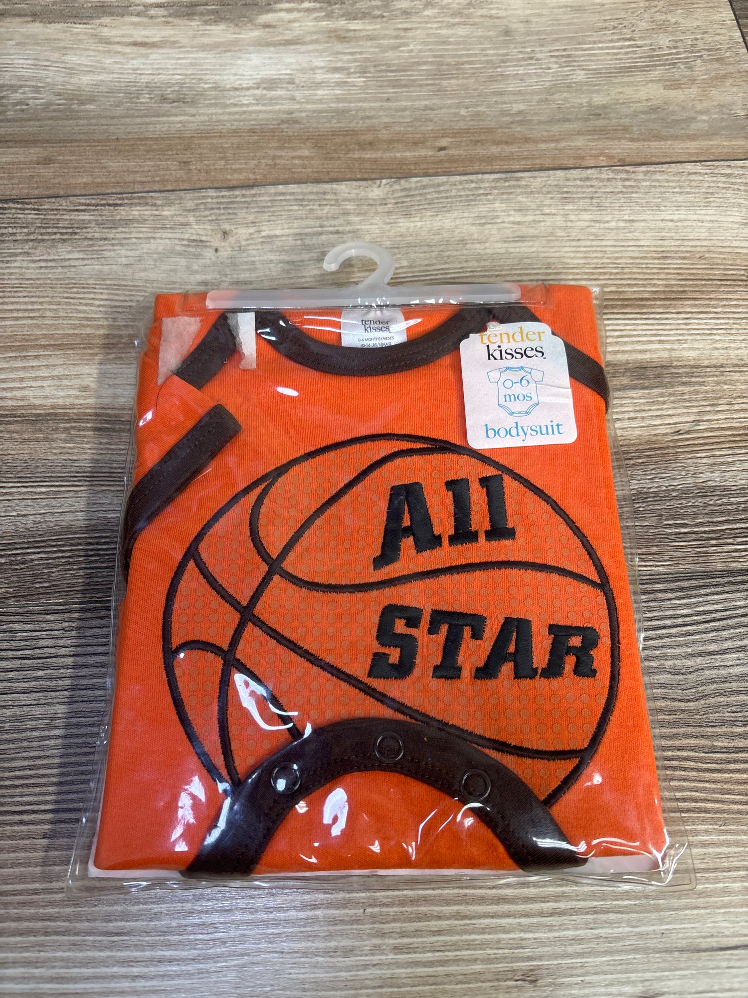 NEW Tender Kisses Embroidered Basketball All Star Bodysut Orange sz 0-6m