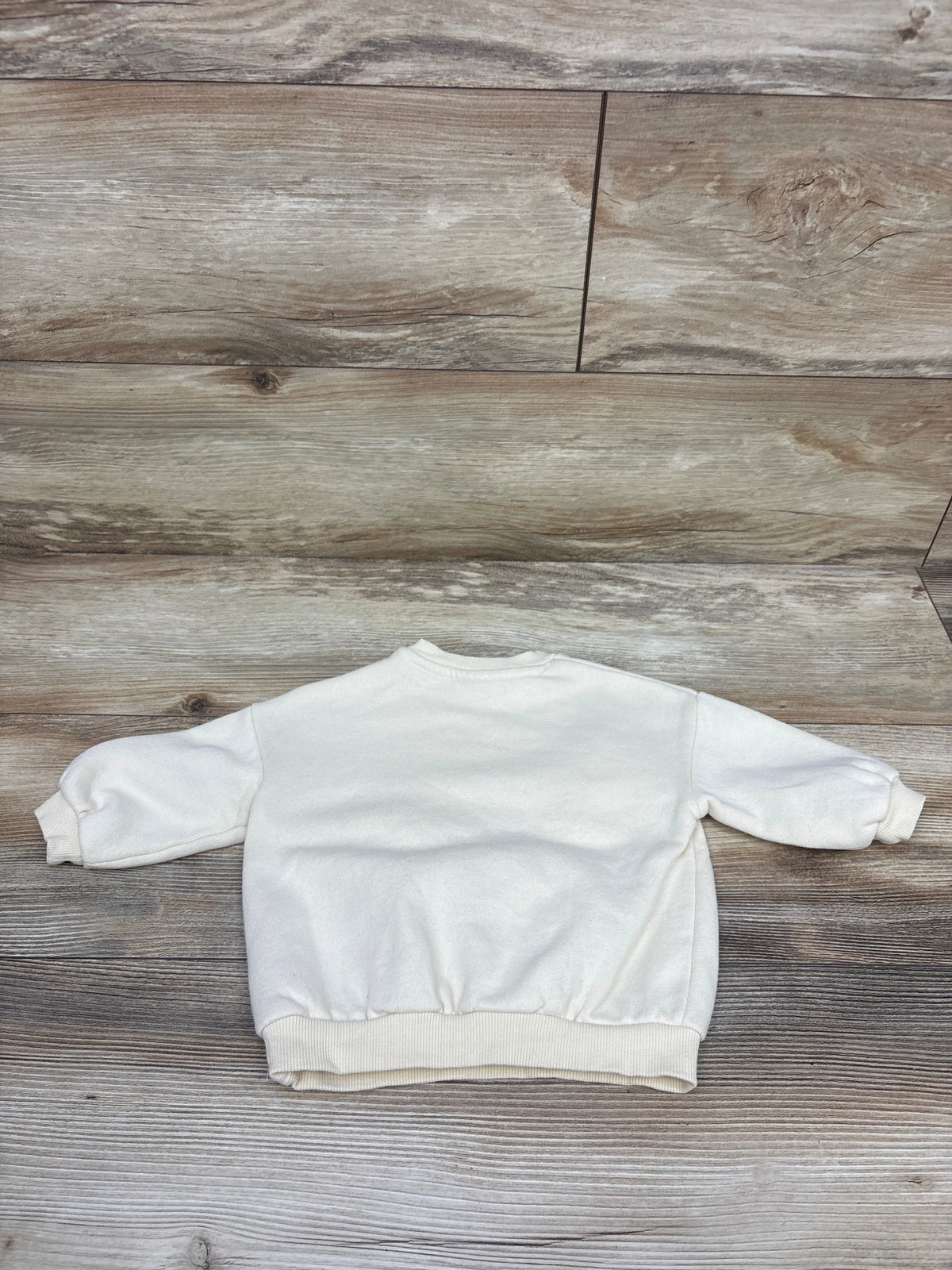 H&M Candy Cane Velvet Bow Pullover Sweatshirt Ivory sz 6m