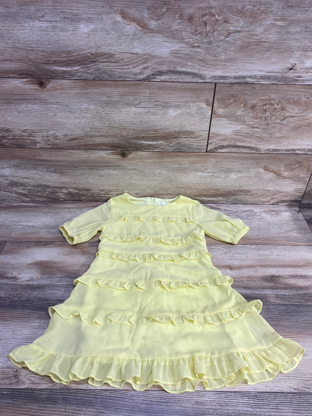 NEW GB Girls Tiered Ruffle Dress Yellow sz 5T