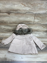 Zara Girls Hooded Wool Coat Beige sz 5T