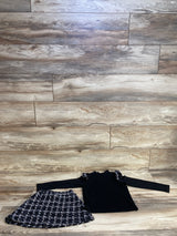 2pc Long Sleeve Shirt & Tweed Skirt Set Black sz 5-6