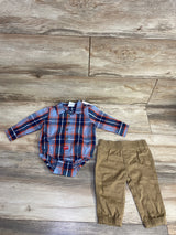 NEW Wrangler 2pc Plaid Bodysuit & Pants Set Blue sz 9m