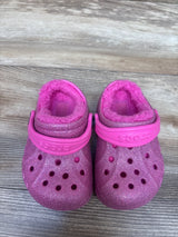 Crocs Classic Lined Clogs Glitter Pink sz 6c