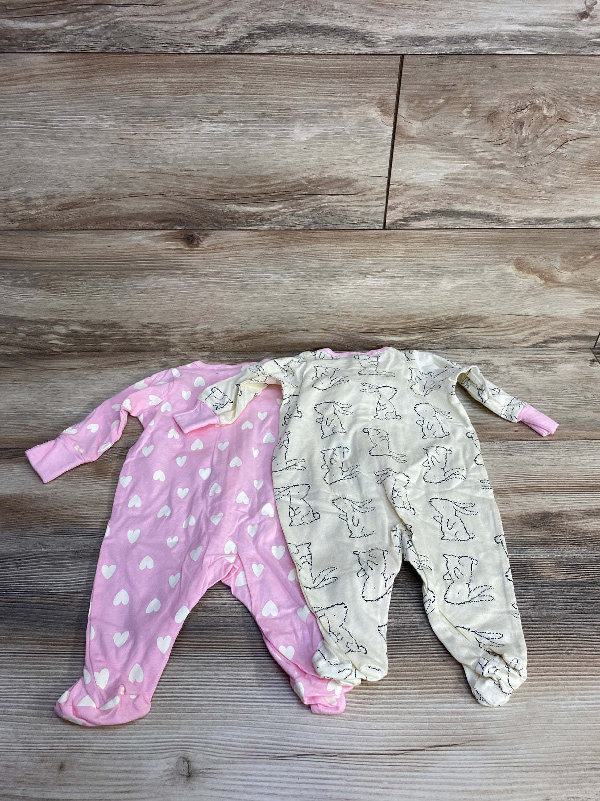 Gerber 2pk Sleepers Pink/Cream sz Newborn