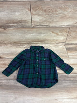 Old Navy Plaid Button Up Flannel Green sz 12-18m
