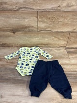 Nike 2pc Waffle Knit Bodysuit & Joggers Set Lime Green sz 6m