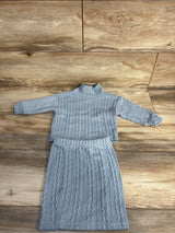 Shein 2pc Cable Knit Sweater Shirt & Tube Skirt Set Blue sz 12-18m