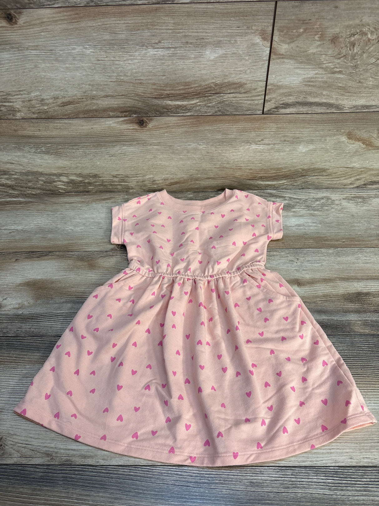Cat & Jack Heart Print Dress Peach sz 4T
