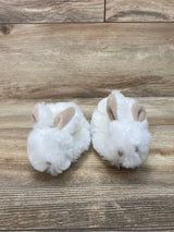 Doudou et Compagnie Plush Rattle Baby Slippers White Sz 0-6m