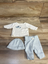 Carter's 3pc Shirt, Pants, & Hat Set Ivory sz Preemie