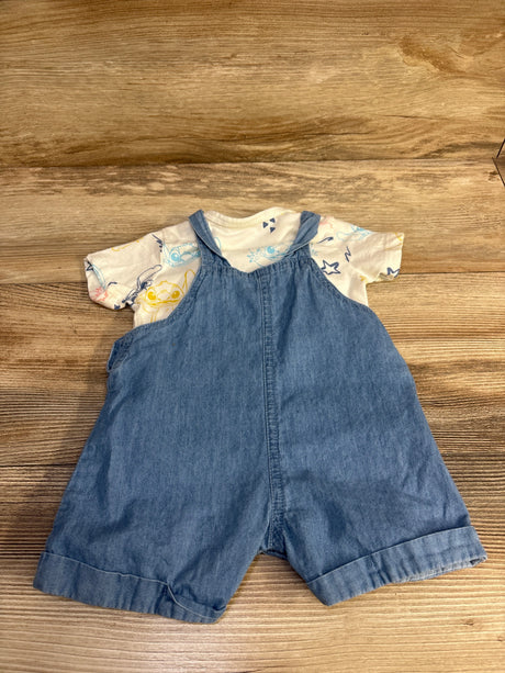 Disney Baby 2pc Stitch Shortall Set White sz 0-3m - Me n Mommy To Be