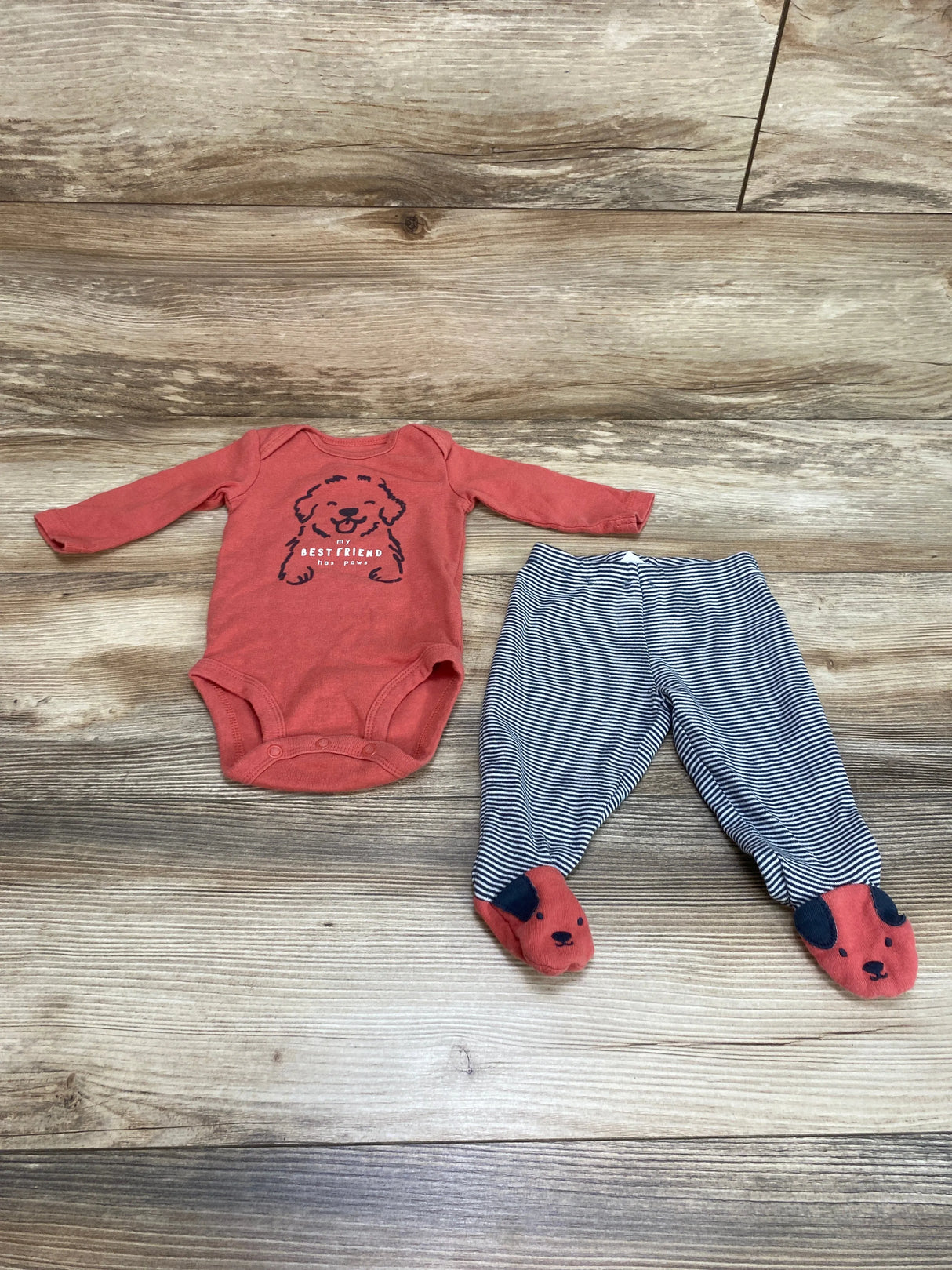 Carter's 2pc My Best Friend Has Paws Bodysuit Set Red sz 3m