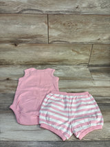 Hanna Andersson 2pc Sleeveless Bodysuit & Bloomers Set Pink sz 2T