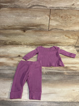 Just One You 2pc Waffle Knit Shirt & Pants Set Mauve sz 6m