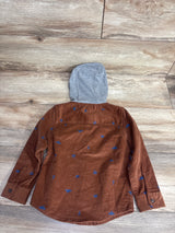 OshKosh Cord Hooded Button Up Shirt Brown sz 4T