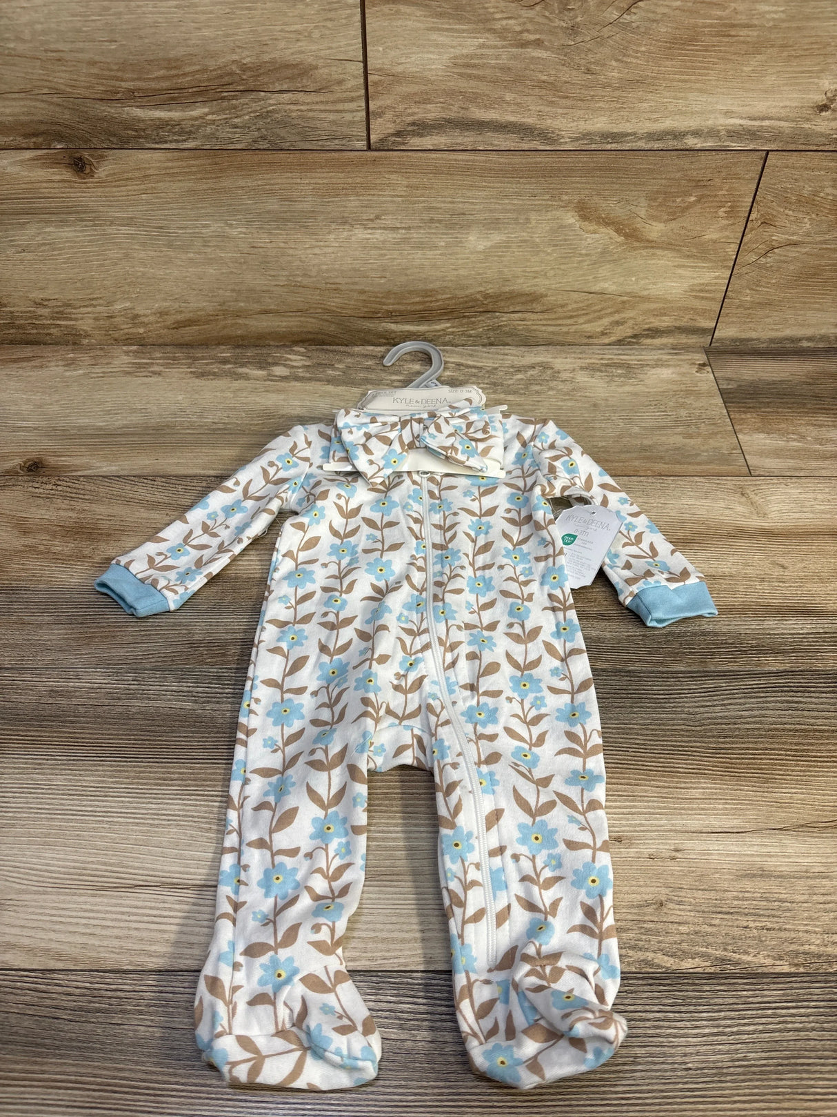 NEW Kyle & Deena 2pc Floral Sleeper & Headband Set White sz 0-3m