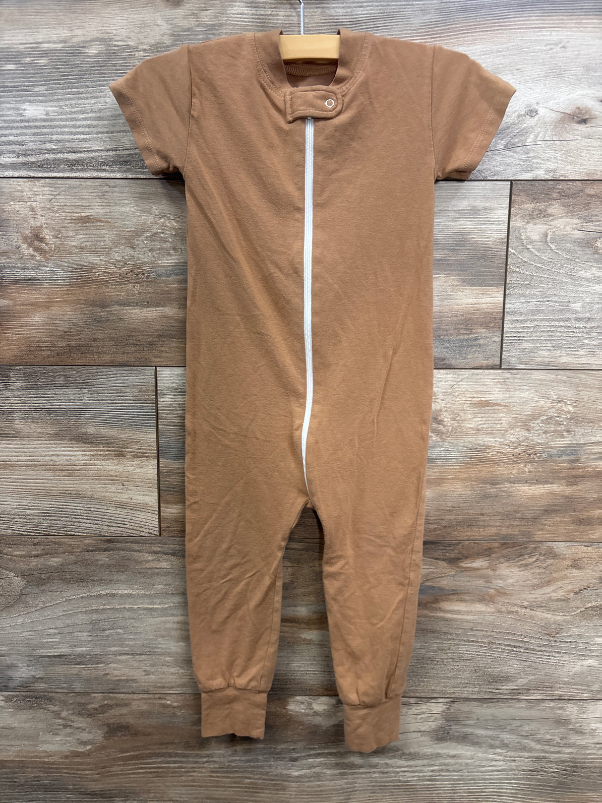 Owlivia Organic Zip Footless Pajamas in Camel sz 18-24m