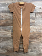 Owlivia Organic Zip Footless Pajamas in Camel sz 18-24m