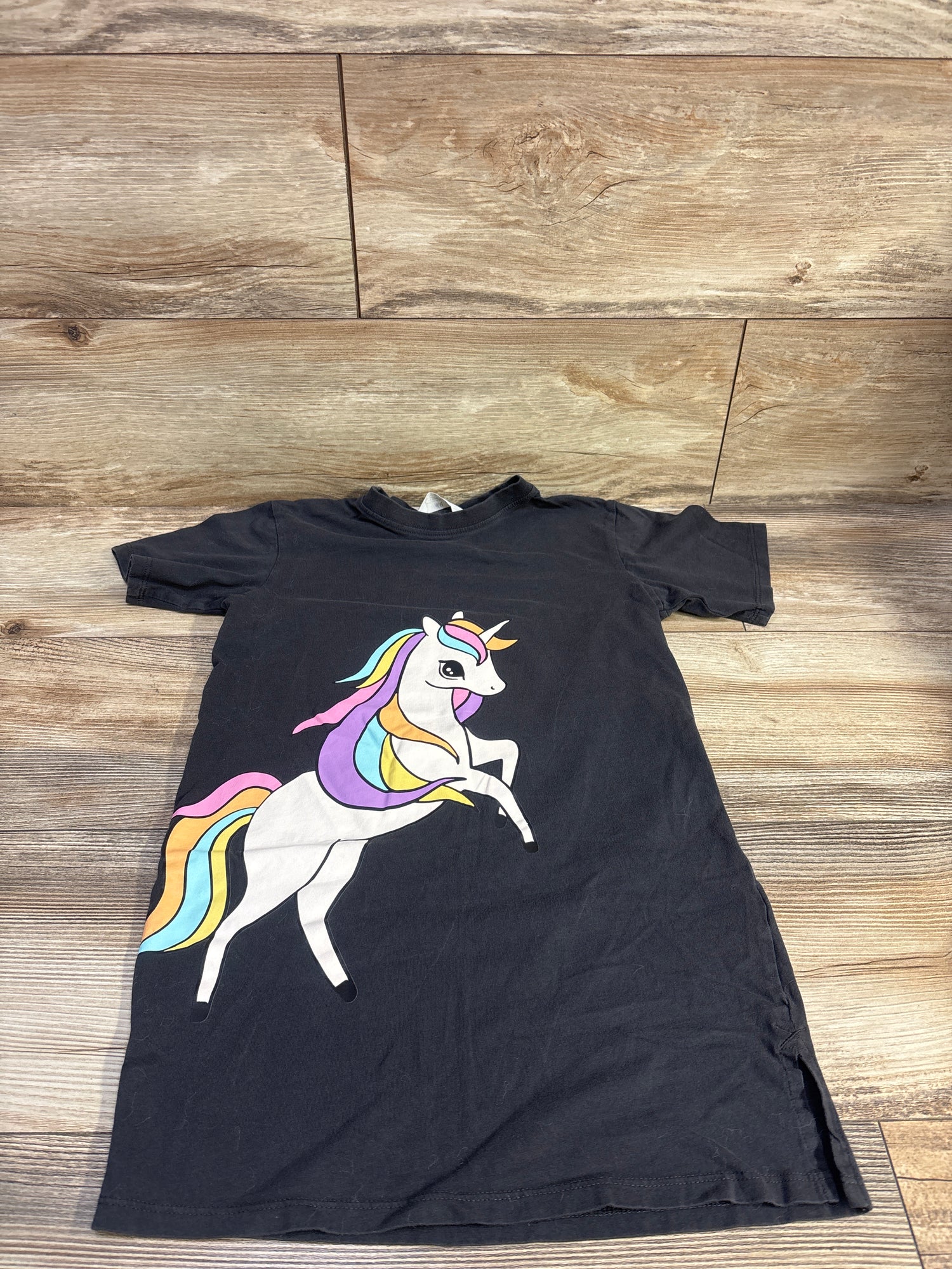 H&M Unicorn Shirt Dress Grey sz 5/6T