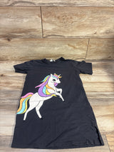 H&M Unicorn Shirt Dress Grey sz 5/6T