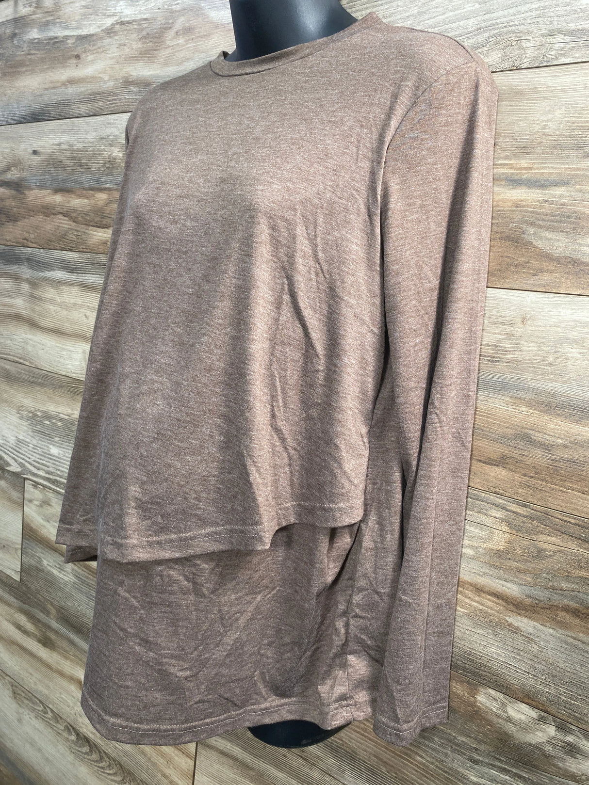 Shein Maternity Nursing Shirt Brown sz XL