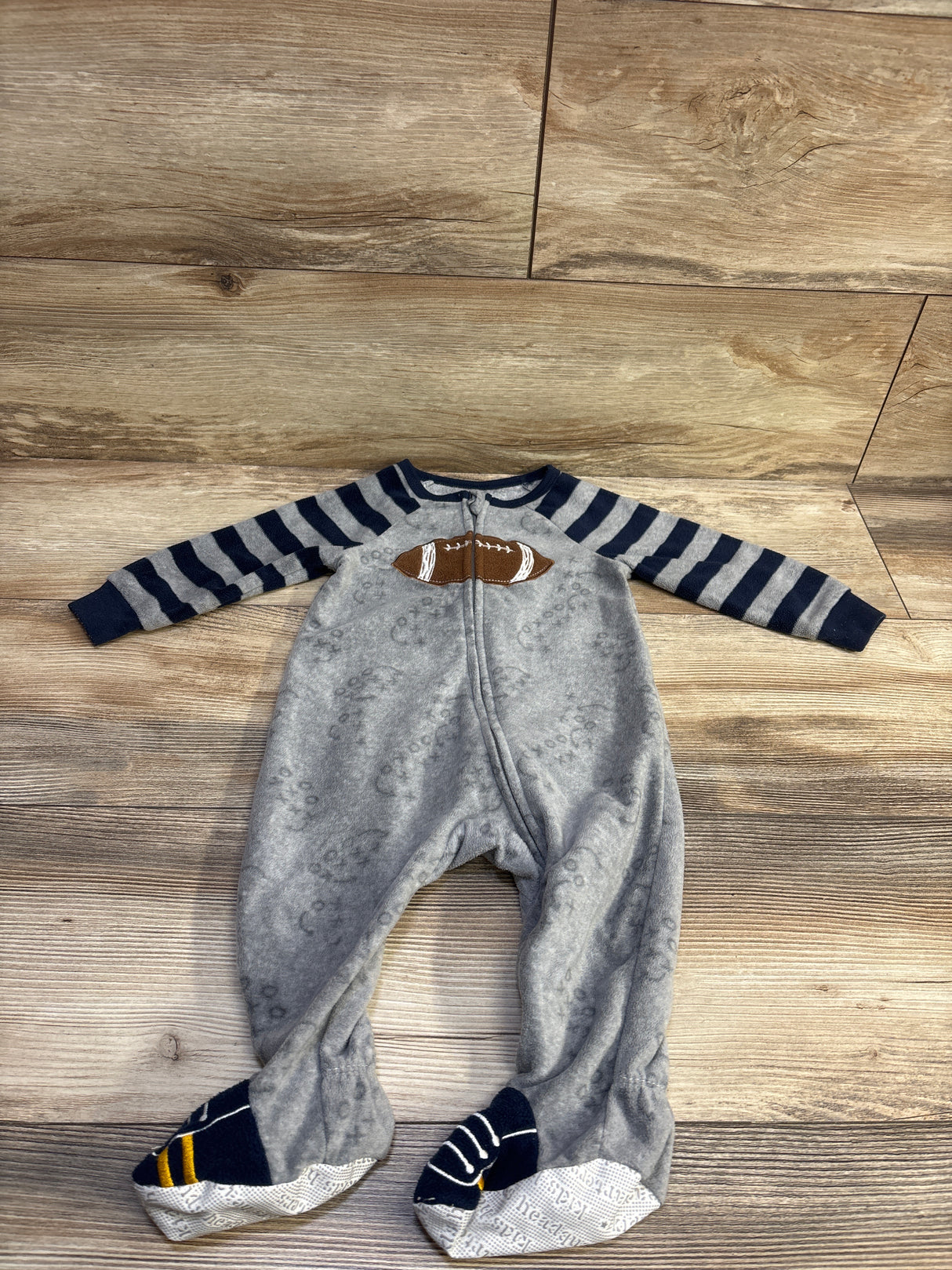 Kids Headquarters Football Blanket Sleeper Grey sz 12m