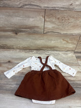 Carter's 2pc Long Sleeve Fall Bodysuit & Skirtall Set Ivory sz 9m