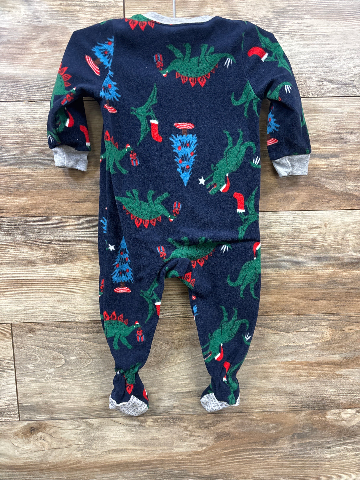 Carter's Christmas Dino Blanket Sleeper Navy sz 12m