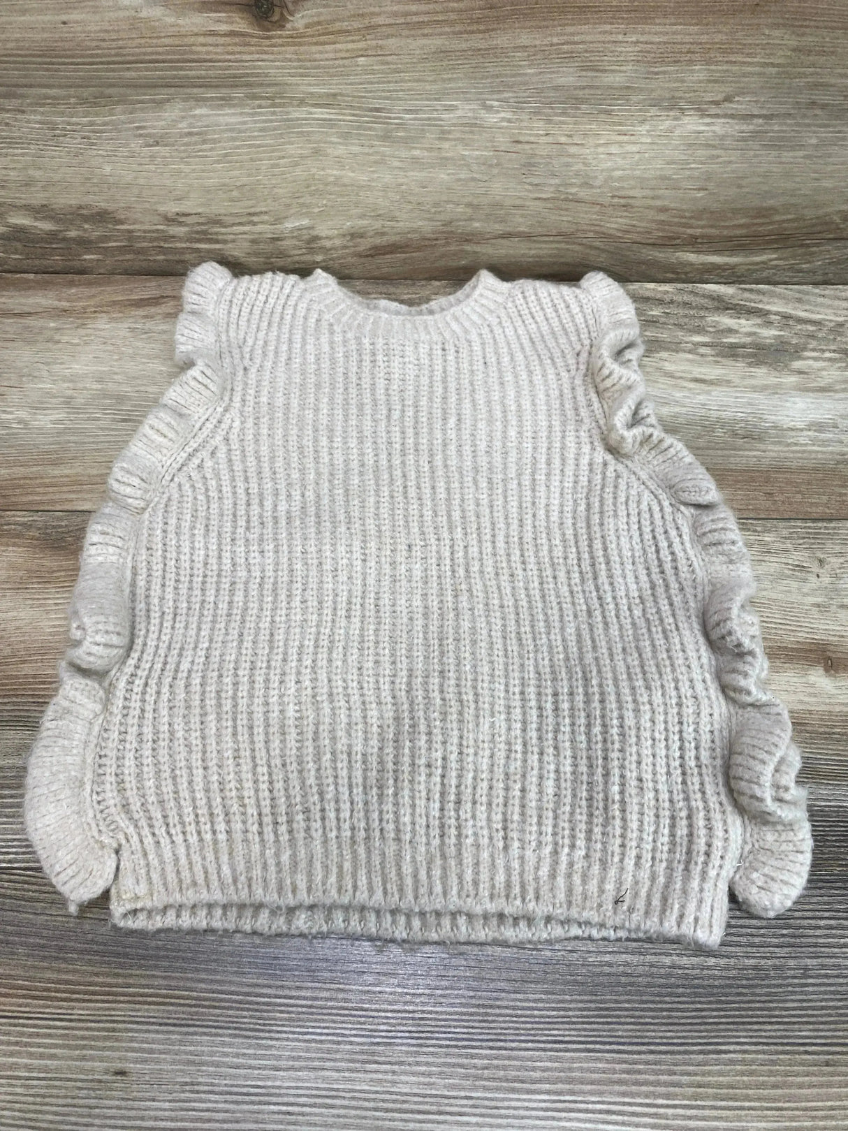 Zara Knit Ruffle Vest Beige sz 2-3T