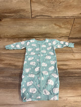 Babysoy Solid Snap Sleep Gown Blue sz 3-6m