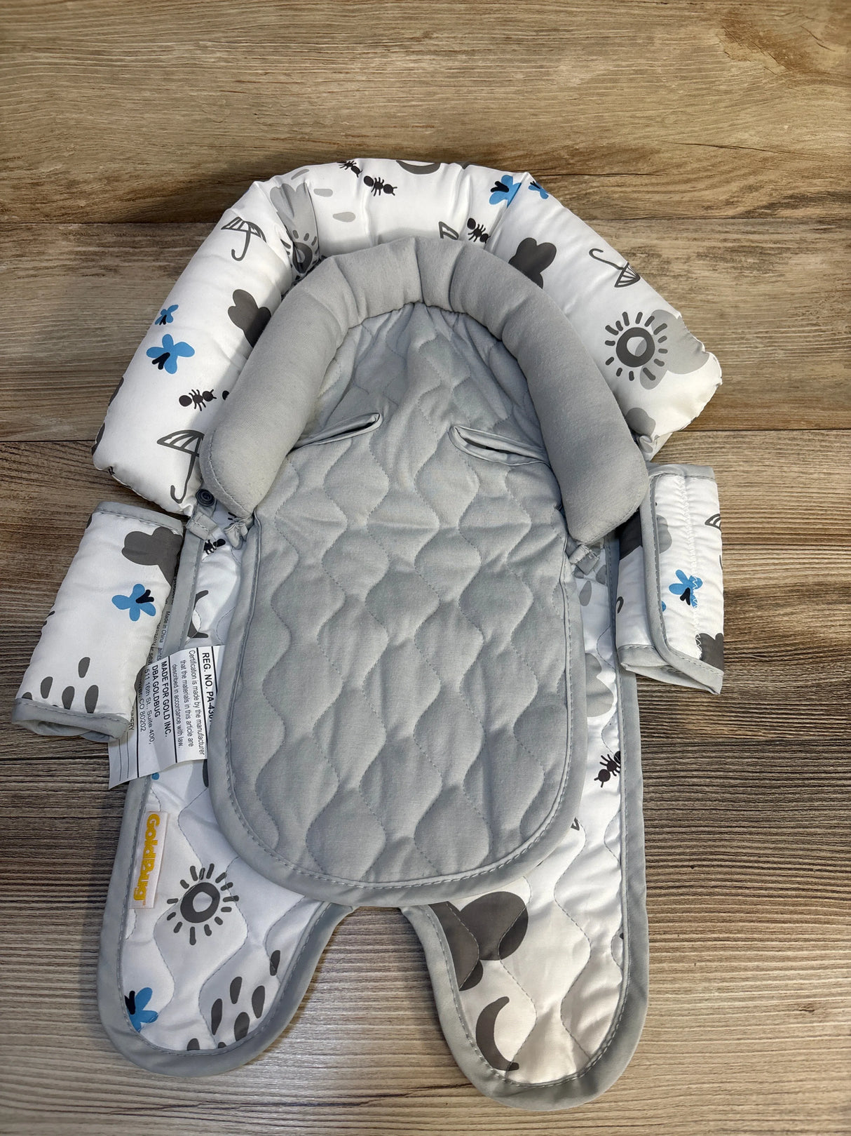 Goldbug Duo Car Seat Head Support + Matching Strap Covers