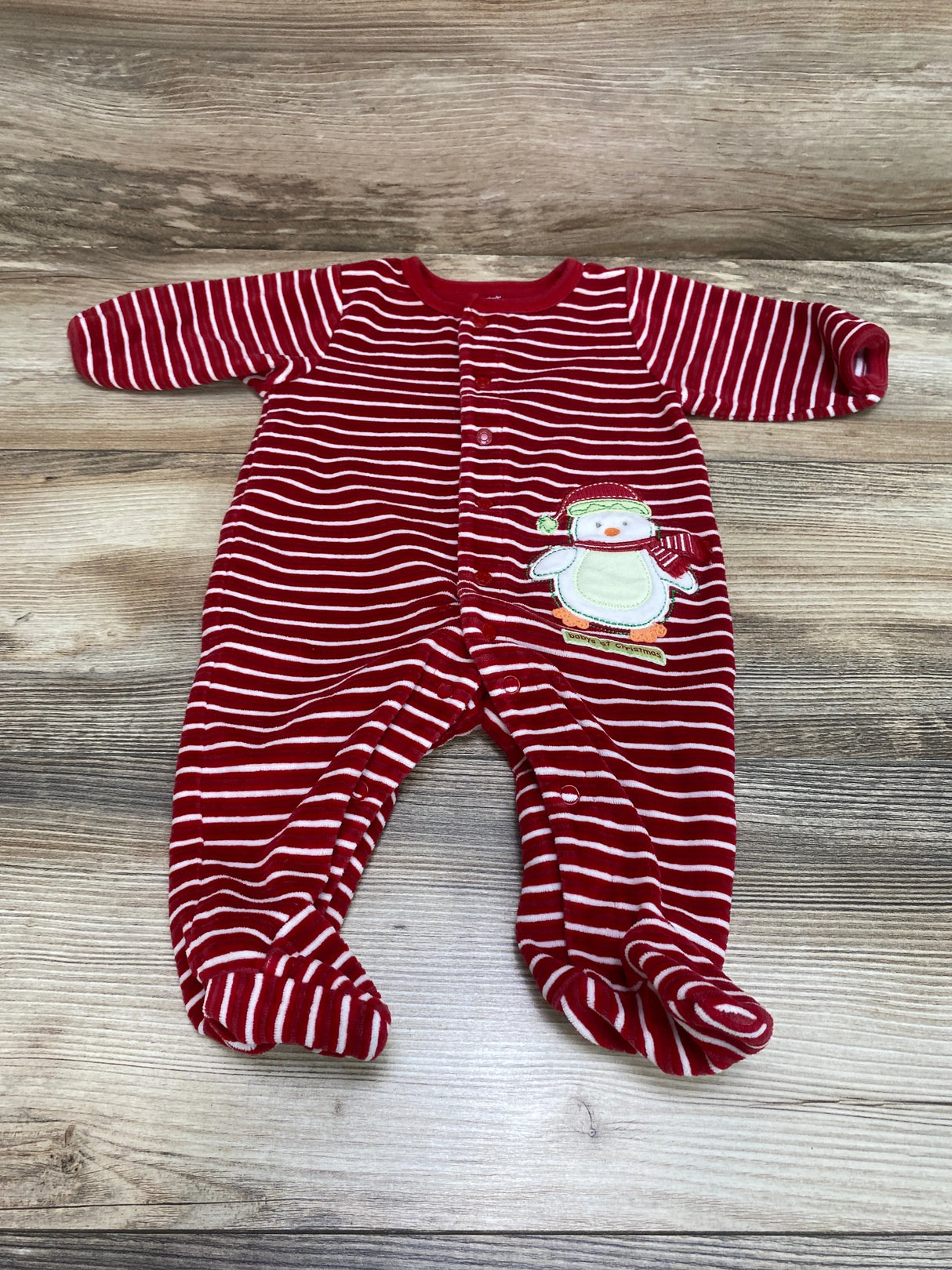 Carter's Striped Velour Sleeper Red sz 3m