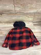 Cat & Jack Plaid Hooded Flannel Shirt Red sz 2T