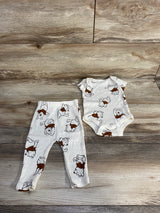 Disney Baby 2pc Ribbed Winnie The Pooh Bodysuit & Bottoms White sz 0-3m