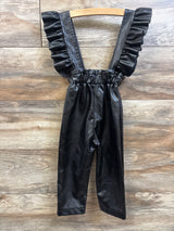 Shein Faux Leather Overall Pants Black sz 2/3T