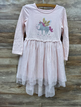 Cat & Jack Textured Unicorn Tulle Dress Pink sz 5T