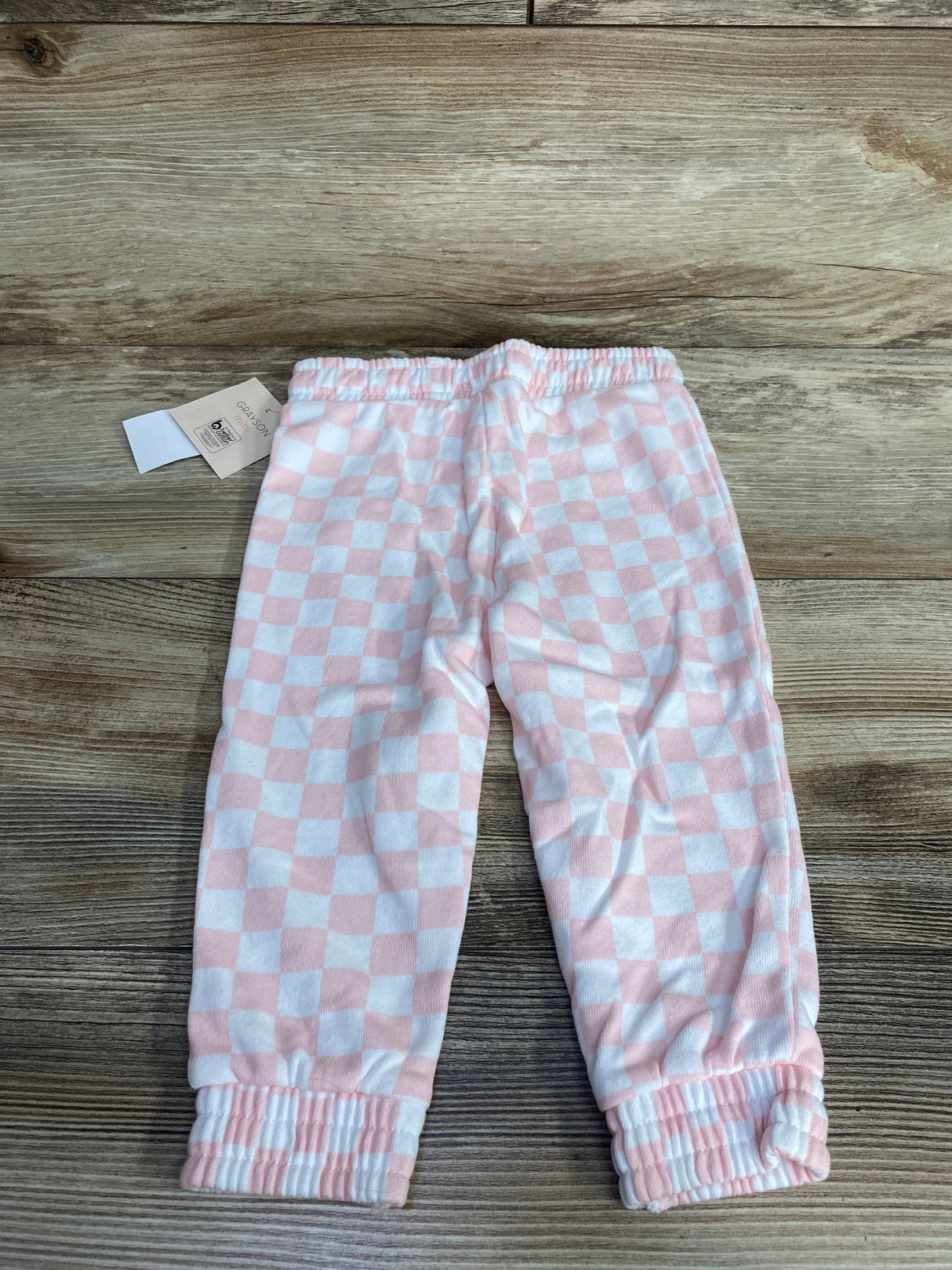 NEW Grayson Mini Checkered Drawstring Pants Pink sz 18m