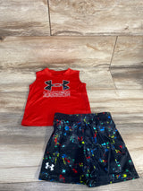 Under Armour 2pc Tank & Shorts Red sz 18m