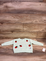 NEW Bluey Embroidered Strawberry Knit Sweater Mint Green sz 3T
