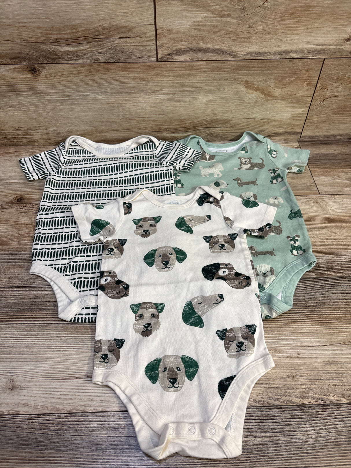 Member's Mark 3pk Organic Bodysuits Ivory sz 24m