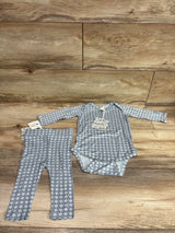 NEW Kate Quinn 2pc Bamboo Long Sleeve Bodysuit & Pants Set Blue sz 6-12m
