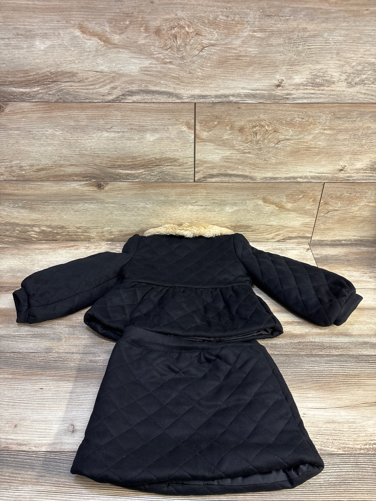 Janie & Jack 2pc The Sueded Peplum Jacket & Skirt Set Black sz 3-4T