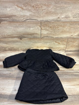 Janie & Jack 2pc The Sueded Peplum Jacket & Skirt Set Black sz 3-4T