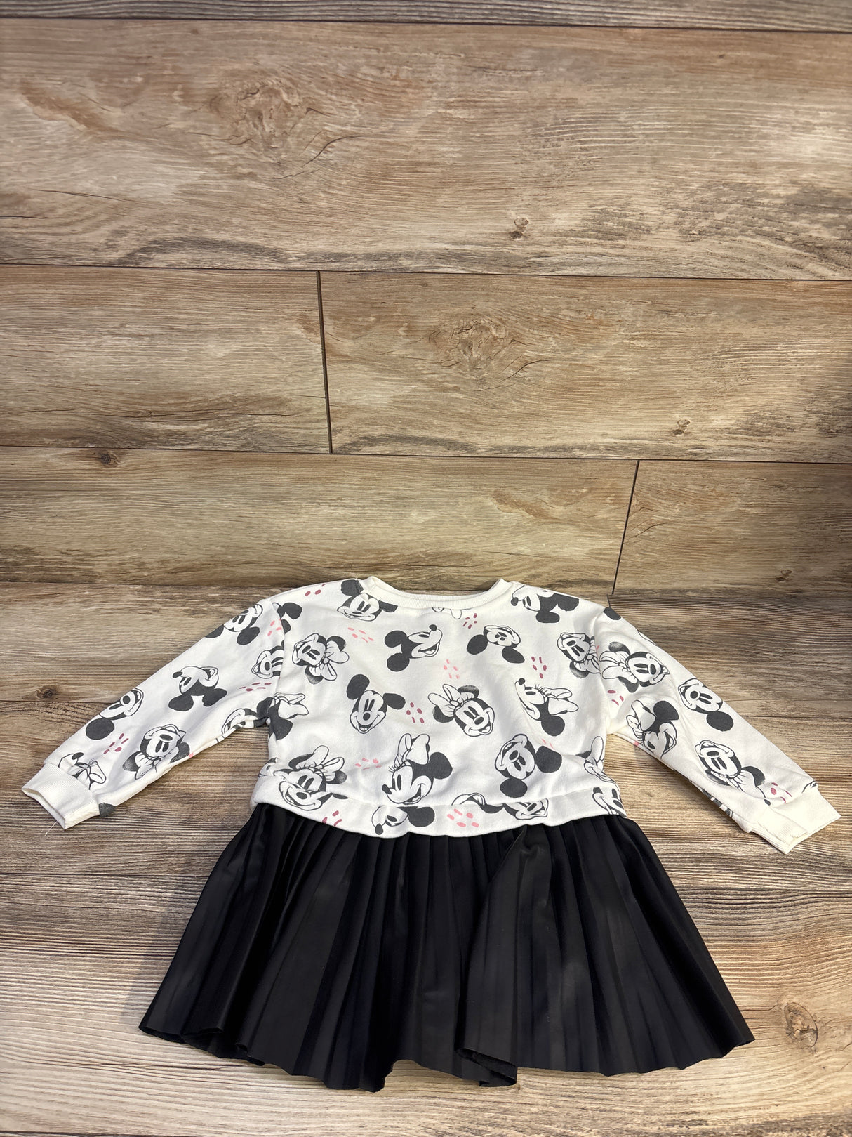 Disney Junior Minnie Mouse Sweatshirt Dress Ivory sz 3T